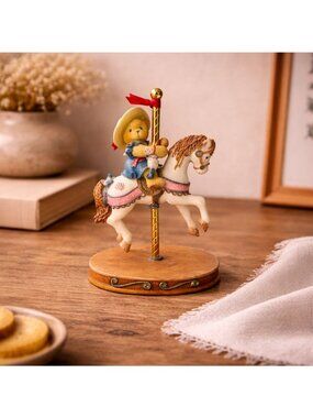 Cherished Teddies Gina Figurine Bear Carousel Horse 1998 Vintage Collectible